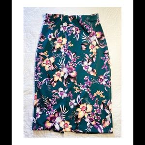 Express floral pencil skirt